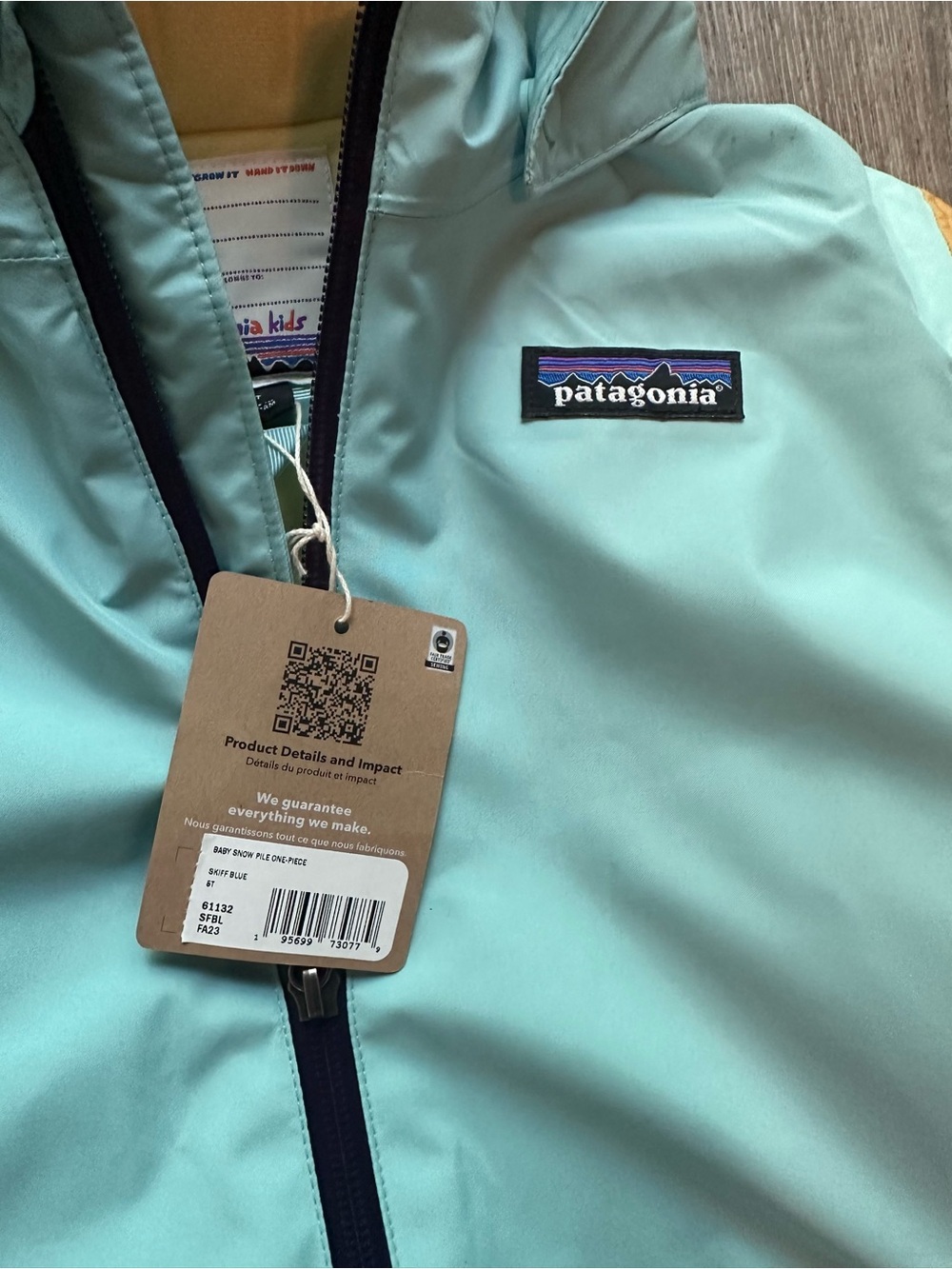 NWT Patagonia 5T Snow Pile One Piece Snowsuit: Skiff Blue - Picture 4 of 7
